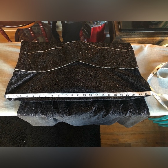 Art Deco Velvet Glitter Gown Black - Picture 12 of 12